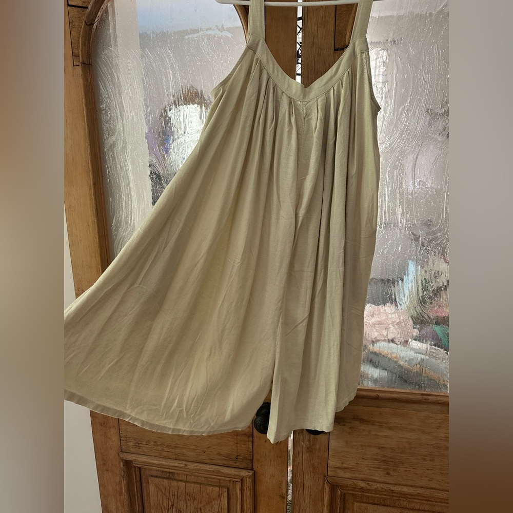 Flowy Linen Beige Romper